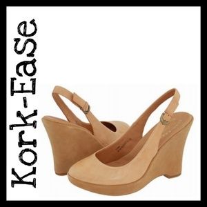 Leather Kork-Ease sling backs